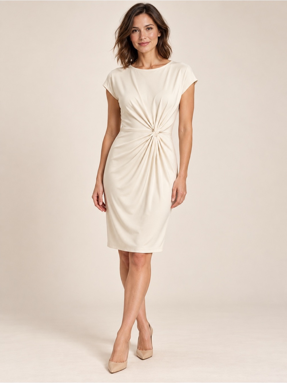 Nordstrom Rack Ivory Twist-Waist Sheath Dress, Size Small, NWT